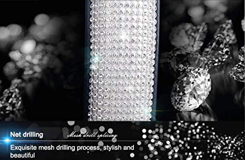 Zadin New Diamond Leather Steering Wheel Cover with Bling Bling Crystal Rhinestones, Universal Fit 15 Inch Anti-Slip Wheel Protector for Women Girls,Black - Thumbnail 3