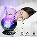 GRDE Remote Control Projector Light With Built-in Music Player 12 LEDs 7 Color Changing Modes Ocean Wave Projector Night Light for Bedroom Living Room (Black)