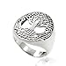 Chuvora 925 Sterling Silver 18 mm Detailed Celtic Tree of Life Round Ring - Size 9