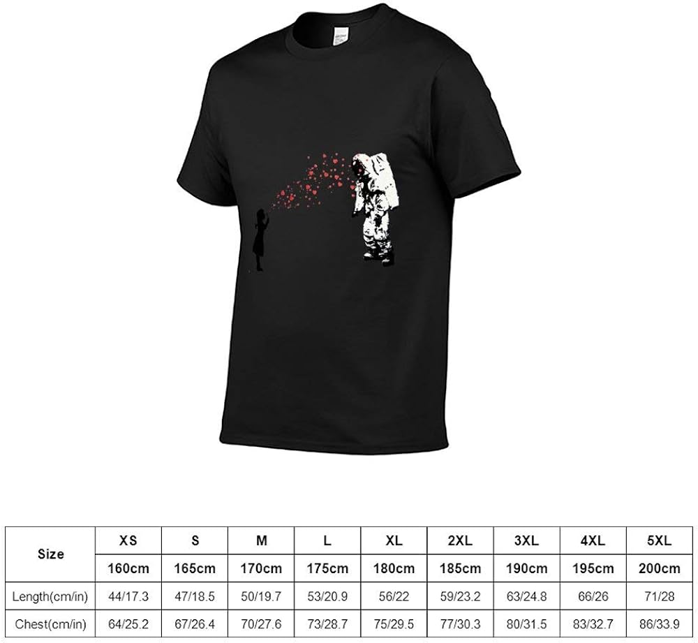Amazon Banksy アート壁紙 宇宙飛行士と小さな女の子tシャツ メンズ 半袖 無地 綿 ゆったり プリント おしゃれ お Tシャツ カットソー 通販