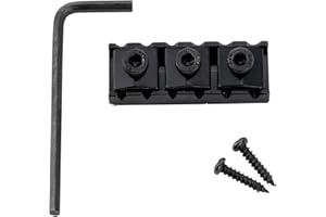 Musiclily Pro 43mm Steel Guitar Locking Nut R3 String Lock for Floyd Rose Double Locking tremolo System Bridge Electric Guitar Replacement, Black