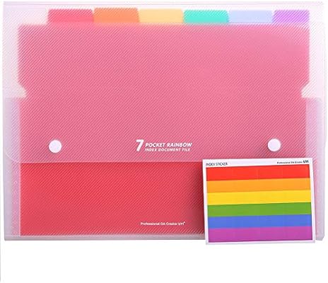 File Folders Expanding File Organizer Holder With 6 Tabs Sticky