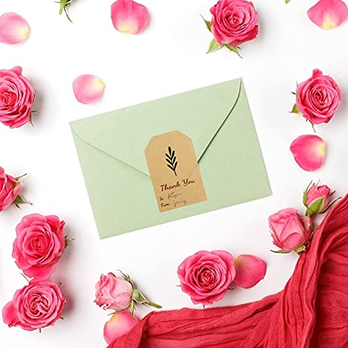 SallyFashion Kraft Sticker Paper Label, 240 PCS Vintage Gift Tags, Thank You Stickers Roll for Holiday Glass Bottle Present Supplies