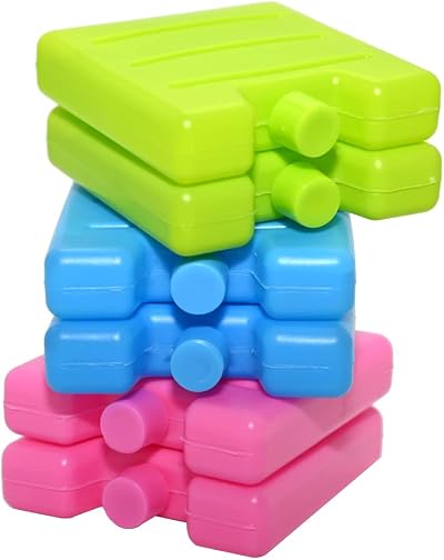 Ram 6 Pack 7cm Freezer Blocks Ice Bricks for Travel Picnic Cooler Bag
