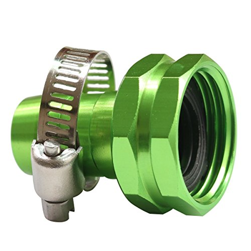 PLG Garden Hose Repair Connector with Clamps,Green,2 Male + 2 Female