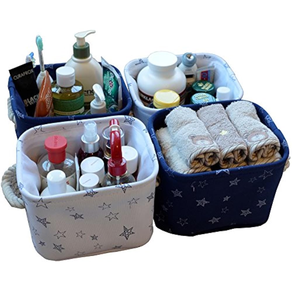 EcoFriendly Baskets & Liners Foldable Mini Canvas Storage Bins
