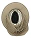 JFH GROUP Wide Brim Outdoor Safari Summer Mesh Crown Hat with Neck Flap (Khaki FBN, XL)