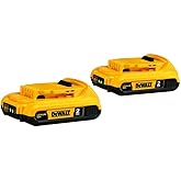 DEWALT 20V MAX Battery, Compact 2.0Ah Double Pack (DCB203-2)