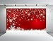 Kate 7x5ft Christmas Backdrops for Photography Snowflake Red Photo Backdrop Studio Background
