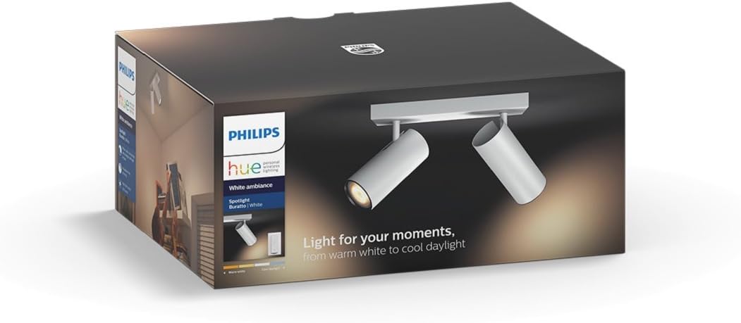 BURATTO Single spot White 2X with dimmer Switch, 7x24x11.2 cm - Image 4