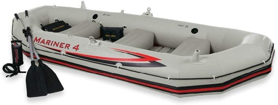 Lwieui Kayaks Professional Sailor Four-person Inflatable Boat Kayak Assault Boat Dinghy Thick Hard Boat Inflatable Kayak (Color : Gray, Size : 328x145x48CM)