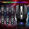 Wireless-Gaming-Keyboard-and-Mouse-Set-24G-Rechargeable-3800mAh-Large-Capacity-Rainbow-LED-Backlit-Mechanical-Feel-Gaming-Keyboard-with-Smart-Sleep2400DPI-7-Colors-Breathing-Backlit-Mouse-Black Wireless Gaming Keyboard and Mouse Set, 2.4G Rechargeable 3800mAh Large Capacity, Rainbow LED Backlit Mechanical Feel…