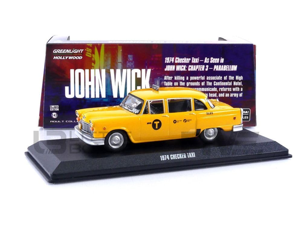 Greenlight 1:43 John Wick: Chapter 3 - Parabellum (2019) - 1974 Checker Motors Marathon A11 N.Y.C. Taxi #5L89 86607 [Shipping from Canada]
