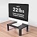 Monitor Stand Riser with Adjustable Height and Storage Organizer for Computer, iMac, Printer, Laptop, Desk with Tablet & Phone Holder, Cable Management Slot (Black, 1 Pack)thumb 3