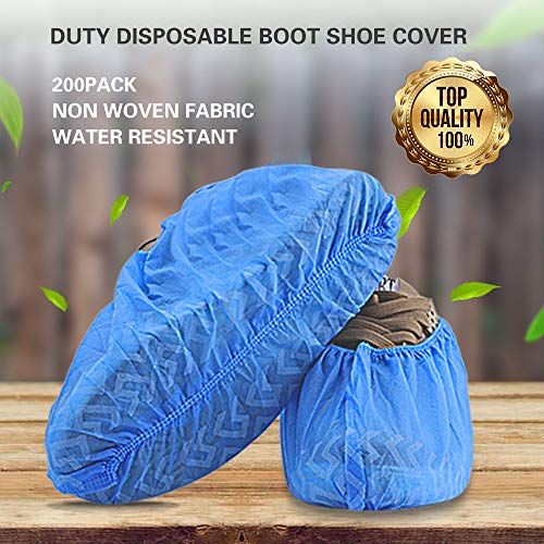 Disposable Boot & Shoe Covers 200 Pack (100 Pairs) NonSlip, Durable