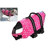 Assorted Color Choice Pet Dog Saver Life Vest Coat Flotation Float Life Jacket Aid Buoyancy Medium (Pink)