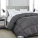 ROSECOSE Luxurious All Seasons Goose Down Comforter King Size Duvet Insert Gray Stripe 1200 Thread Count 750+ Fill Power 100% Cotton Shell Hypo-allergenic Down Proof with Tabs (King,Gray Stripe)