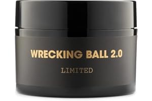 By Vilain Wrecking Ball 2.0 Limited Edition Hair Styling Clay - Super Strong Hold, No Shine with Charcoal Natural Finish Clean Cut Look Hair Pomade Easy to Style Hair Molding Wax Paste Gel 3.4oz