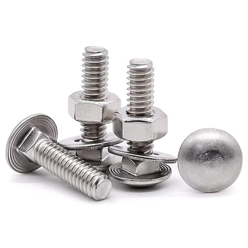 10-Pack 5/16-18 X 3" Stainless Steel Carriage Bolts - 304 Grade, Round Head, Square Neck