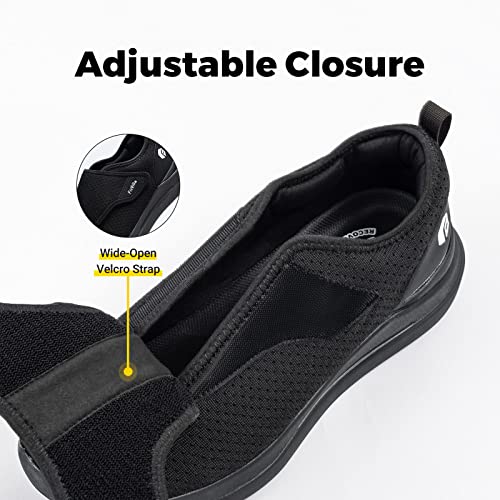 FitVille Shoes for Men Extra Wide Slip-on for Swollen Feet Adjustable Walking Shoes-EasyTop Wings V2