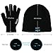 Security Bluetooth Beanie Hat + TouchScreen Gloves, Knitted Music Hat Built-in Stereo Speakers Winter Women and Man Hat for Outdoor Sports, Skiing ,Running, Skating, Walking, Christmas Gifts(Black)