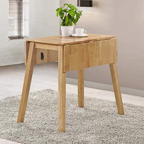 Drop Leaf Dining Table in Light Oak Solid Wood 2 Seater Kitchen