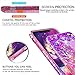 iPhone XS MAX Glitter Case (2018) with Tempered Glass Screen Protector [2 Pack] for Girls Women,LeYi Luxury Diamond Liquid Protective Phone Case for Apple iPhone XS MAX (6.5 inch) Pink/Purple