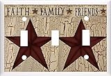 COUNTRY BARN STAR FAITH FAMILY FRIENDS LIGHT SWITCH COVER PLATE OR OUTLET (LIGHT TRIPLE)
