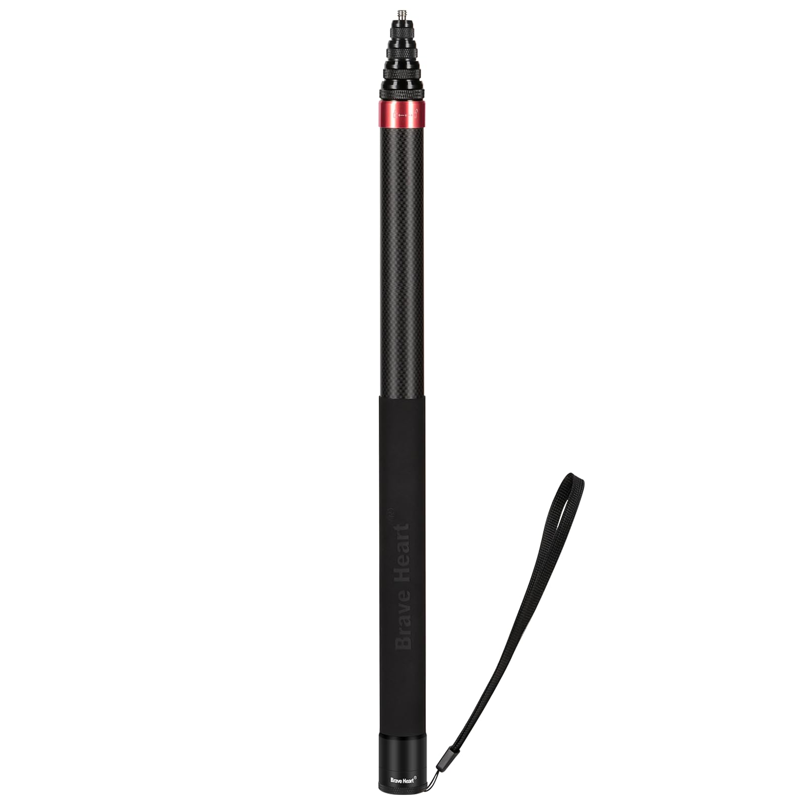 Photo 1 of Rukkawwa 45cm Extended to 3m/118inch Ultra Long Extended Carbon Fiber Invisible Selfie Stick for Insta360 Insta 360 X5 X4 X3 X2 ONE R RS, Camera Sports Accessories?Red?