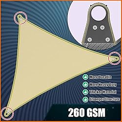 Amgo 20' x 20' x 20' Beige Triangle Super Ring Sun