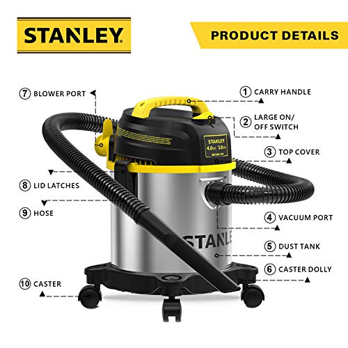Stanley SL18136 Wet Dry Vacuum, 3 Gallon, 4.0 HP, Stainless Steel Pricepulse