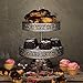 Amalfi Decor 2 Tier Dessert Cupcake Stand, Vintage Reversible Metal Plate Tower Tray Holder, Silver