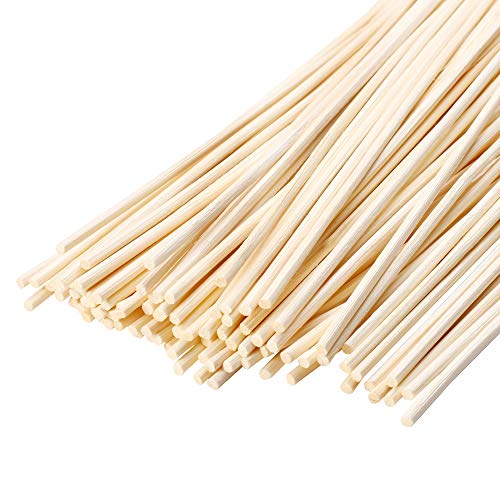 VFULIE 100 Pieces Reed Diffuser Sticks, 3mm Thick Natural Wood Rattan