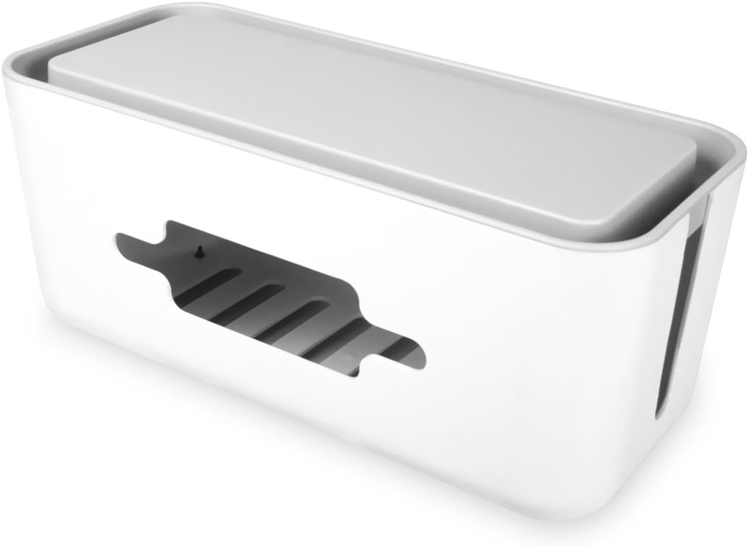 Scatola Organizzatrice Cavi In Rattan - Con Coperchio Bloccato, Per Scrivania E Casa - Foto 11