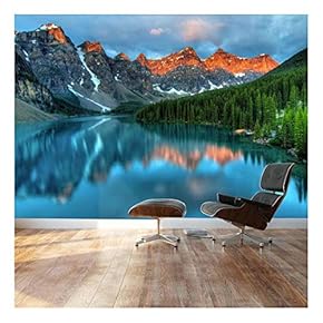 Wall26 - Tranquil Mountain Lake - Landscape - Wall Mural, Removable Sticker, Home Decor - 66x96 inches