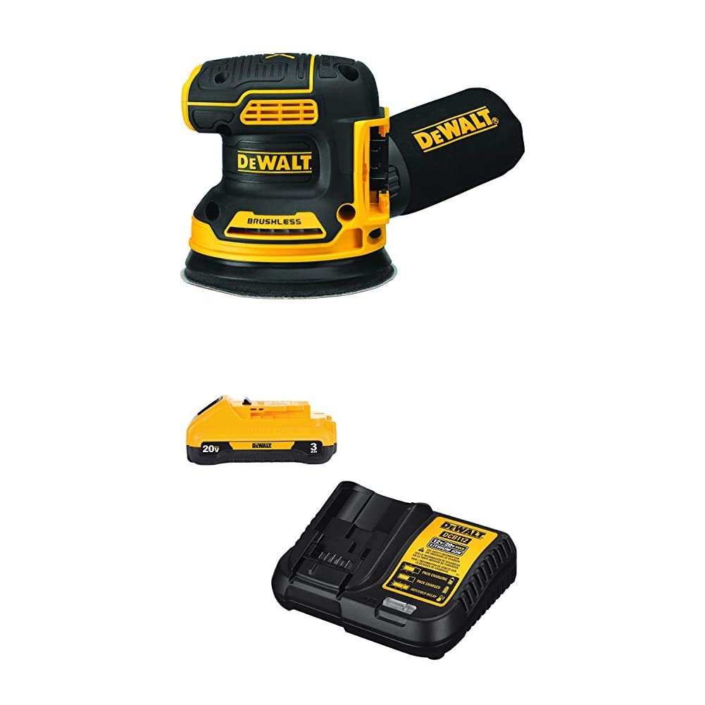 DEWALT 20V MAX Orbital Sander, Tool Only with 20V MAX Battery Pack with Charger, 3-Ah (DCW210B & DCB230C) Image DEWALT 20V MAX Orbital Sander, Tool Only with 20V MAX Battery Pack with Charger, 3-Ah (DCW210B & DCB230C) Image