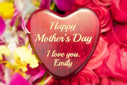Mother's Day !!! Personalized Heart Shaped Jewelry Box, Laser Engraved Wooden Ring Box, Handcrafted Keepsake, Valentines Day Love Gift Box