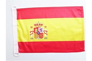 AZ FLAG Spain Nautical Flag 30 x 45 cm For Outdoor and Boat, Spanish Banner Knitted Polyester with Two Plastic Rings, 18'' x 