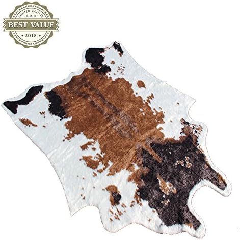 PPY1818 Simulation Leather Rug Cow Stripe Animal Fur Carpet mat Dressing Room Living Room Bedroom Dresser Floor mat Creative Personality Carpet mat (Color : 140 cm X 135 cm)