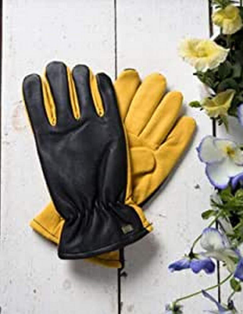 Gold Leaf DRY TOUCH Deluxe Leather Comfortable RHS Gardening Gloves - Gents Size - Great Gift โ image 1