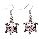 YAZILIND Christmas Antique Tibetan Silver Tortoise Ear Wire Hook Dangle Earrings for Women