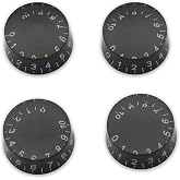 SAPHUE 4PCS Speed Control Knobs for Electric Guitar Guitar Pots Tone Volume Knobs Buttons (Black)