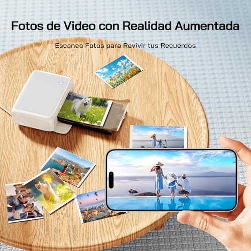 Impressora instantânea de fotografias de 54 folhas (4 x 6 polegadas), compatível com ligação WiFi, aplicações criativas de edição de fotos, para smartphones iOS/Android