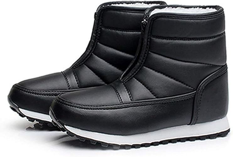 Amazon Qiage スノーブーツ レディース 防水 防滑 暖かい スノーシューズ ブーティ 裏起毛 アウトドア 無地 カジュアル 防寒 通勤用 ママ 雪遊び 黒 ジッパーショートブーツ スタイリッシュ 低反発 雪靴 ムートンブーツ 冬用 ブーツ ブーティ
