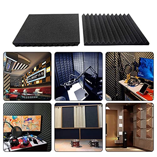 ybaymy 24 Stück Akustikschaumstoff Platten schalldämmung 30 x 30cm Schallabsorber Akkustik Schaumstoffmatte Schall… – Bild 4