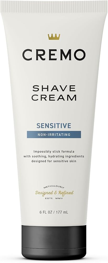 Cremo Sensitive Shave Cream, Astonishingly Superior Ultra-Slick Shaving Cream for Men, Fights Nicks, Cuts and Razor Burn, 6 F