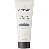 Cremo Shaving Cream for Men, Sensitive, 6 Fl Oz | Barber grade, Smooth shave cream, Cooling finish, Helps with razor irritation, Slick hydrating formula