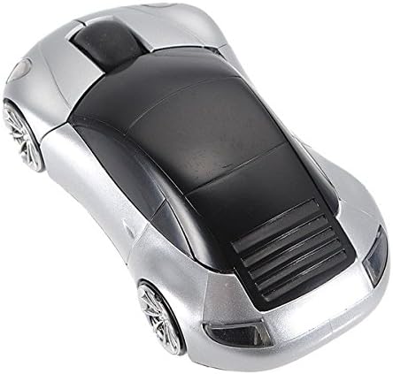 Yosenn 2.4 Ghz Sports Car Shape Wireless Optical Mouse Gaming Mouse with USB Reciver for PC Laptop Macbook (silver)