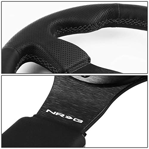 NRG Innovations RST-012R 320mm Race Style Leather Steering Wheel with Black stitch