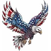 American Eagle Car Sticker with Flag, Patriotic USA Decal, Eagle with American Flag Vinyl Sticker for Cars, Trucks, Laptops, and More. USA Pride and Freedom Inspired Design, Durable, Weatherproof